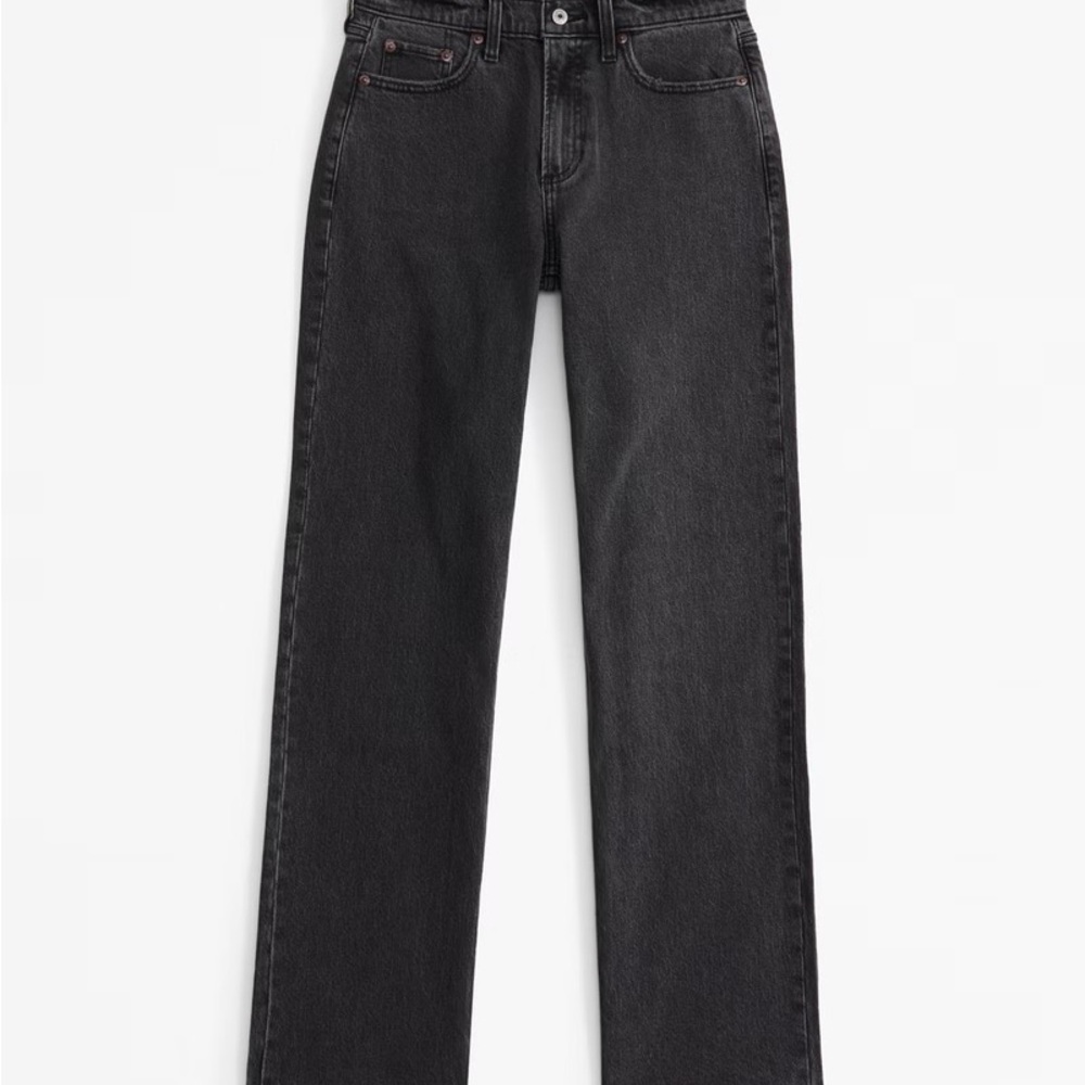 Women's Low Rise Baggy Black Jeans - Picture 2 of 5